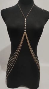 Bikini Ngực Chuỗi Đối với phụ nữ Ngọc Trai Tua Vai chuỗi Vòng Cổ Chuỗi dây đeo trên người câu lạc bộ đêm Cơ Thể Cho Trang Phục Chính Thức