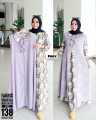 Surizki Gamis Shakila Mix Ceruty Model Terbaru Bahan Berkualitas Resleting depan Bisa Untuk Busui. 
