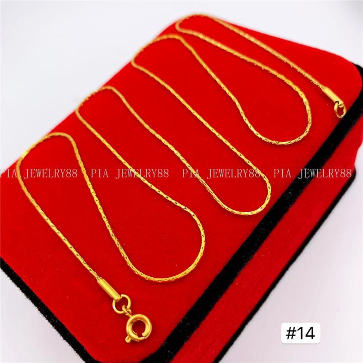 LONG 24 INCHES STAINLESS STEEL 316L 18K GOLD PLATED HIGH QUALITY CHAIN NECKLACE UNISEX Lazada PH