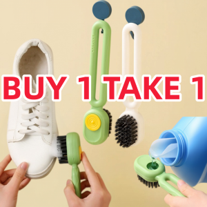 BUY 1 TAKE 1Shoe Brush Multifunctional Liquid Shoe Cleaning Brush with Soap Dispenser Shoe Laundry Brush Scrub Brushes Soft Bristle Cleaning Brush Press Type Liquid Dispensing Shoe Brush