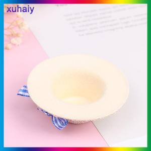 xuhaiy Doll Hat Woven Straw Hat Flocking Straw Hat Bow Straw Hat ID 3CM OD 6CM Plastic Toys Playhouse Toys Childrens Doll House