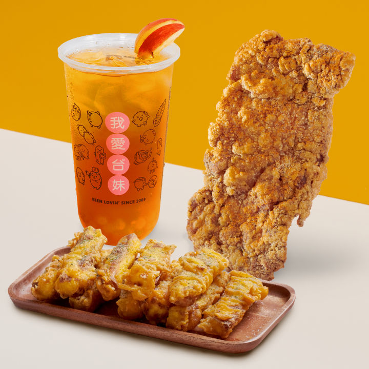 [I Love Taimei] Pineapple Peach Value Meal! Original Chicken with Free