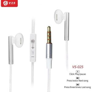 V2S VS-025 3.5mm Jack Heavy Bass HiFi Sound Quality Wired Earphone Stereo Audio Sound