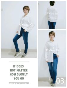 Floline Ols- kemeja White Blouse TW-17
