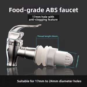 NOER 2pcs with Filter Wine Bottle Plastic Faucet Food Grade Electroplated Jar Wine Barrel Special Faucet Universal Water Dispenser Switch Tap Home Bar