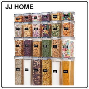【JJ HOME】PP Food Storage Container Set / Airtight Lid / Stackable Pantry Organizer / Multi Size Combo