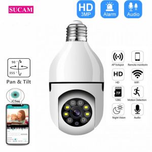 ♥【สต๊อกพร้อม】จัดส่งฟรี♥ICSEE กระทะไร้สายเอียง WIFI 3MP หลอดไฟ Wifi เฝ้าระวัง IP กล้องรักษาความปลอดภัยบ้านกล้องวงจรปิดสองวิธีพูดคุย