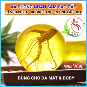Xà Phòng Nhân Sâm Cao Cấp Cục 100gram Giúp Làm Sạch Da Ngăn Ngừa Lão Hóa Giảm Mụn Cho Làn Da Tươi Trẻ Mịn Màng