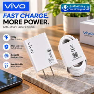DIGI VAULT : ORIGINL High-Speed 18w Vivo Adapter Kit for Android: Includes Premium Micro-USB & Type-C2 Data Lines