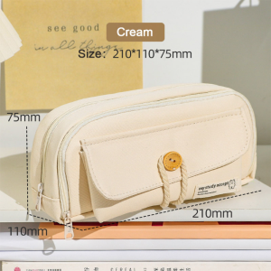 Korean Style Pencil Case Large Capacity Simple Pen Box for School Student Stationery Fabric Bag