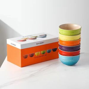 Rainbow European Style Rice Bowl Creative Rainbow Beautiful Home Ceramic Anti-scalding High-value rice Bowl Oven Microwave Dishwasher & Freezer Safe Chip-Resistant Stain-Resistant Durability & Scratch-resistant Sturdy Design