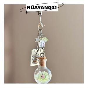 HUAYANG01 [HOT FASHION] Sweet Christmas Tree Drift Bottle Four-leaf Clover Pendant Phone Strap Keychain Exquisite Backpack Decoration Accessories Gifts