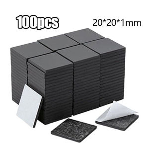 100Pcs Self-adhesive Magnetic Squares Soft Rubber Magnet Sheet with Adhesive Backing