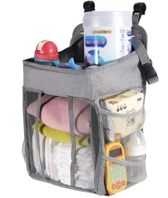 Portable Folding Baby Diaper Organizer Holder Multi Function Infant Nursing Nappy Storage Hanging Bag Hanging Diaper Caddy Portable Diaper Organizer Stacker Nursery Storage for Changing Table Crib Playard or Baby Stroller - Baby Gifts for Newborn Baby