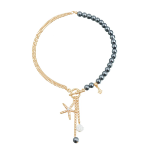 Summer Ocean Theme Adjustable Starfish Necklace And Bracelet Casual Beachwear Accessory For Women
