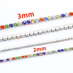 Stainless Steel Shining Diamond Chains Colorful Diamonds Chain DIY Jewelry Making Accessories