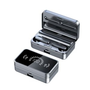 Tampilan shell yang dipimpin cermin s20 tws earbud headphone kontrol sentuh stereo stereo wireless earphone wireless stereo