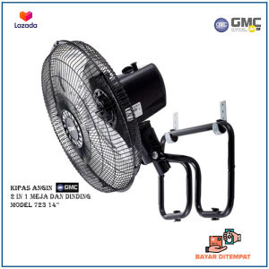 KIPAS ANGIN MEJA dan dinding 14inch tornado GMC BM-723 Swing Besi Kipas Angin 2in1 Tornado Fan SNI