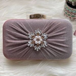 WAG101 - CELLINI Clutch Premium dengan Aksen Mutiara dan Zirkon Elegan