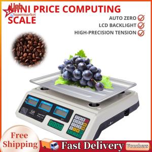 [Ueb] Electronic Scales LCD Display Electronic Price Computing Scale Stainless Steel Digital Kitchen Weighing Scales for Deli Stores