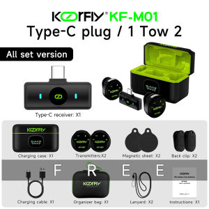 KOORFLY M01/mini Wireless Microphone Mikrofon Nirkabel Lavalier dengan Kotak Pengisi Daya Mini Dual Clip on Mic Dilengkapi dengan tas jinjing