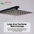 KOYOT 304 Stainless Steel Matte Black Bathroom Hot and Cold Square Shower Set with Rainfall Shower Head High Pressure Toilet Bidet Sprayer Storage Shelf Telephone Shower Head Four Way Wall Mounted Height adjustable 360 ° rotation Cold and Hot Water. 