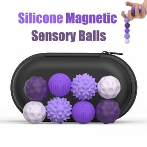 DOWNA Giảm căng thẳng Bóng từ tính silicone Bóng cảm giác từ tính Giảm lo âu Đồ chơi giảm căng thẳng Thiết kế êm dịu Đồ chơi cảm giác Sử dụng cho trẻ em và người lớn