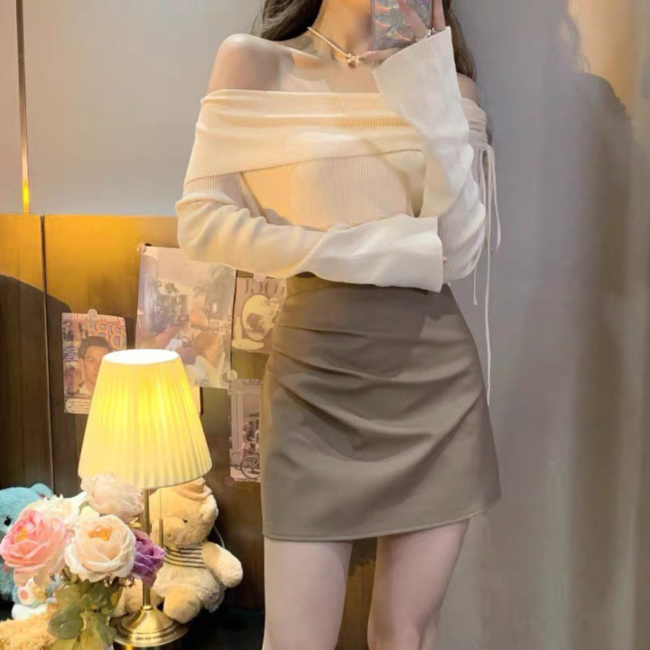 ẢNH THẬT) Áo kiểu, áo nữ dáng peplum trễ vai 1 bên mặc được 2 kiểu màu  trắng AK1 | Shopee Việt Nam
