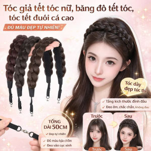 Bím Tóc Cá Chép Giả Dán Ma Thuật/Băng Đô Trang Điểm Tăng Chiều Cao Đỉnh Đầu/Đuôi Ngựa Giả Tết Bím Tiện Lợi/Dáng Tự Nhiên