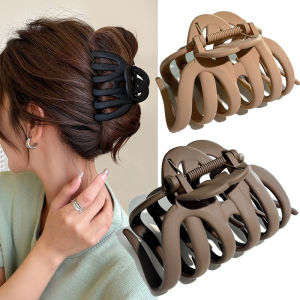 New Arrival Frosted Hair Claw Shark Clip Large Acrylic Pumpkin Design Hair Catch Clips for Women Thick Hair Holder