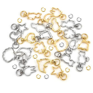 5Pcs Cat Heart Snap Hook Trigger Clips Buckles For Keychain Lobster Lobster Clasp Hooks for Key Ring