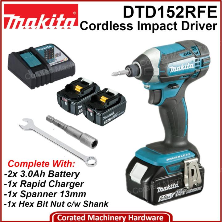 CORATED Makita DTD152RFE 18V Hex.Cordless Impact Driver c w 2pc Batt Charger Lazada