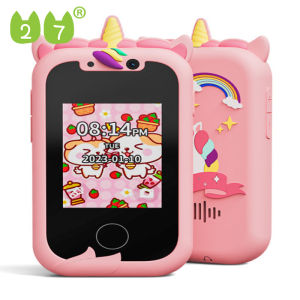 27KIDS Màn hình cảm ứng kép mới dành cho trẻ em Điện thoại di động Unicorn Pattern Puzzle Toy Máy ảnh thể thao Đồ chơi thông minh Điện thoại di động