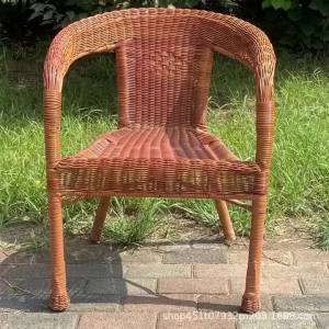 xpkQ Comfortable Rattan Chair Outdoor Armchair Living Room Aesthetic Backrest Chairs Decorative Vintage Armchairs Rattan Furniture 5B9Z4