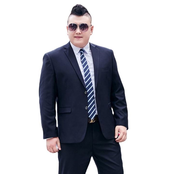 Men's Plus Size Suit Jacket Fat Loose One Button Blazers Business