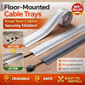 Invisible Floor Wire Cover Cable Organizer Anti-Step Carpet Holder for Home Office Walking Groove Cable Protector Organizer Flexible Wire Concealer Cord Crush-Proof Protection
