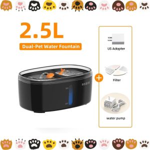 【Free shipping】 Canine Rojeco 2.5L Wireless Cat Water Fountain Dual Cat Drinker Drinking Fountain For Cats Dogs Pet Water Dispenser Accessories