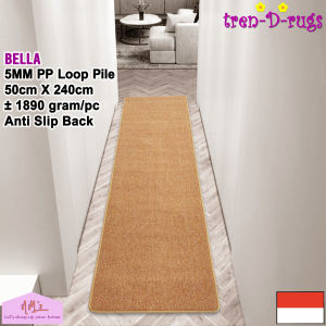 Tren-D-rugs Keset kaki polos alas lantai dapur panjang kamar tidur anti slip 50 cm x 240 cm - NMs