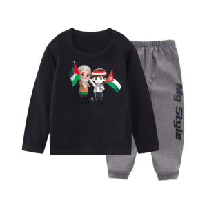 Stelan gaza kaos  couple baju free save palestina  anak cewek cowok lengan panjang oblong perempuan laki laki usia  1-11 tahun bahan baby terry # F.F