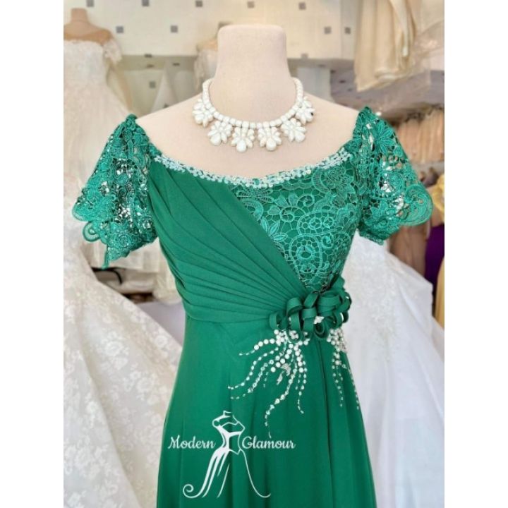 EMERALD GREEN MOTHER DRESS, NINANG GOWN, FORMAL EVENT GOWN | Lazada PH