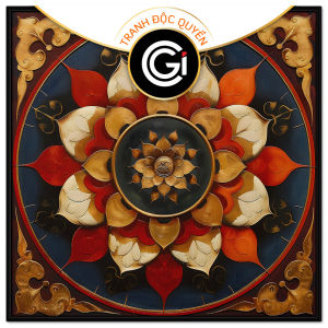 Tranh phông nền thờ cúng họa tiết tranh phật cổ điển tranh treo tường tranh dán tường in canvas. CGI - 442