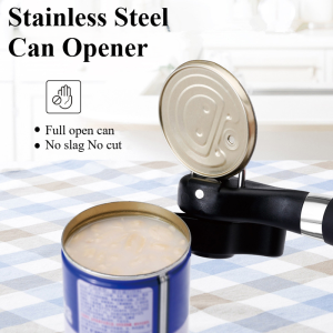 Stainless Steel Manual Can Opener Kitchen Tool Simple Manual Metal Can Opener with Smooth Edge Single Handle