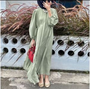 GAMIS DRESS CRINGKLE AIRFLOW GAMIS HAZZEL TALI PINGGANG