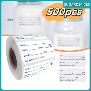 500pcs 2.5*5cm Food Storage Date Sticker Kitchen Food Safety Date Sticker Self-Adhesive Food Label