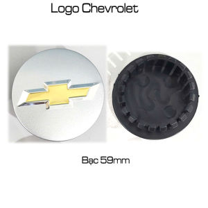 <Chevrolet> Chụp mâm xe Chevrolet đường kính 53mm và 59mm phù hợp mẫu xe Chevrolet khác nhau (Màu đen và bạc)