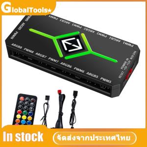 【GlobalTools】 ตัวแยกพัดลม ARGB PWM 1 ถึง 9 ช่อง พร้อมแม่เหล็กดูดและรีโมท สำหรับระบายความร้อนในคอมพิวเตอร์