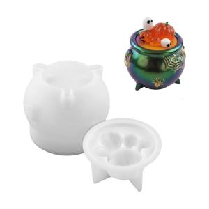 Multipurpose Halloween Cauldron Mold Silicone Texture Suitable for Candy Jars Resin Art Projects and Themed Parties