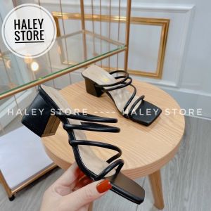 Guốc 4 dây hot 6cm HALEY STORE phong cách đơn giản sang trọng tiểu thư rẻ bền đẹp đi chơi tiệc du lịch