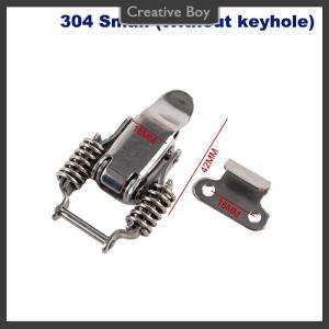 [Creative] Stainless steel 304 spring hasp toolbox toggle latches lock wood suitcase buckle hinges Furniture Hardware Accessories