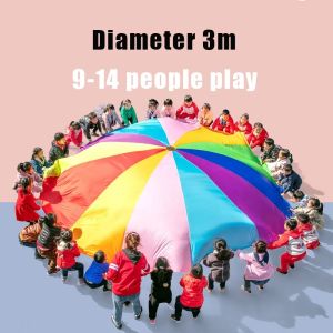 Children Rainbow Parachute Sensory Integration Training Toy Kindergarten Outdoor Cooperative Group Games Parent Child Activity E